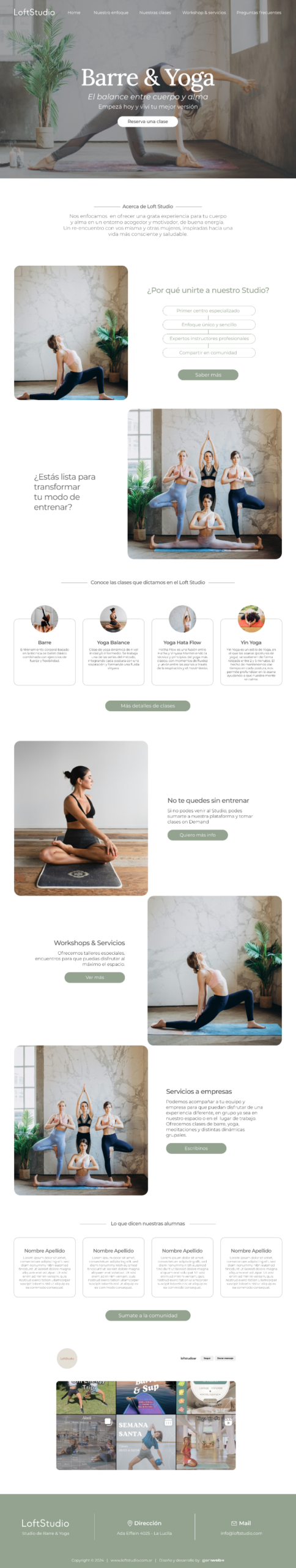Web Barre &amp; Yoga